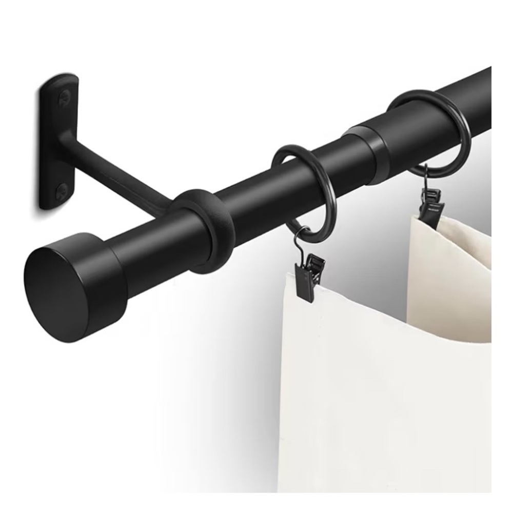 Black Curtain Rod with Rings